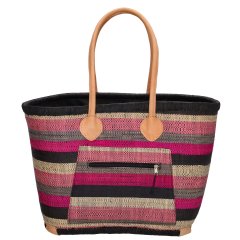 Beagles Raffia 21524 Black Fuchsia