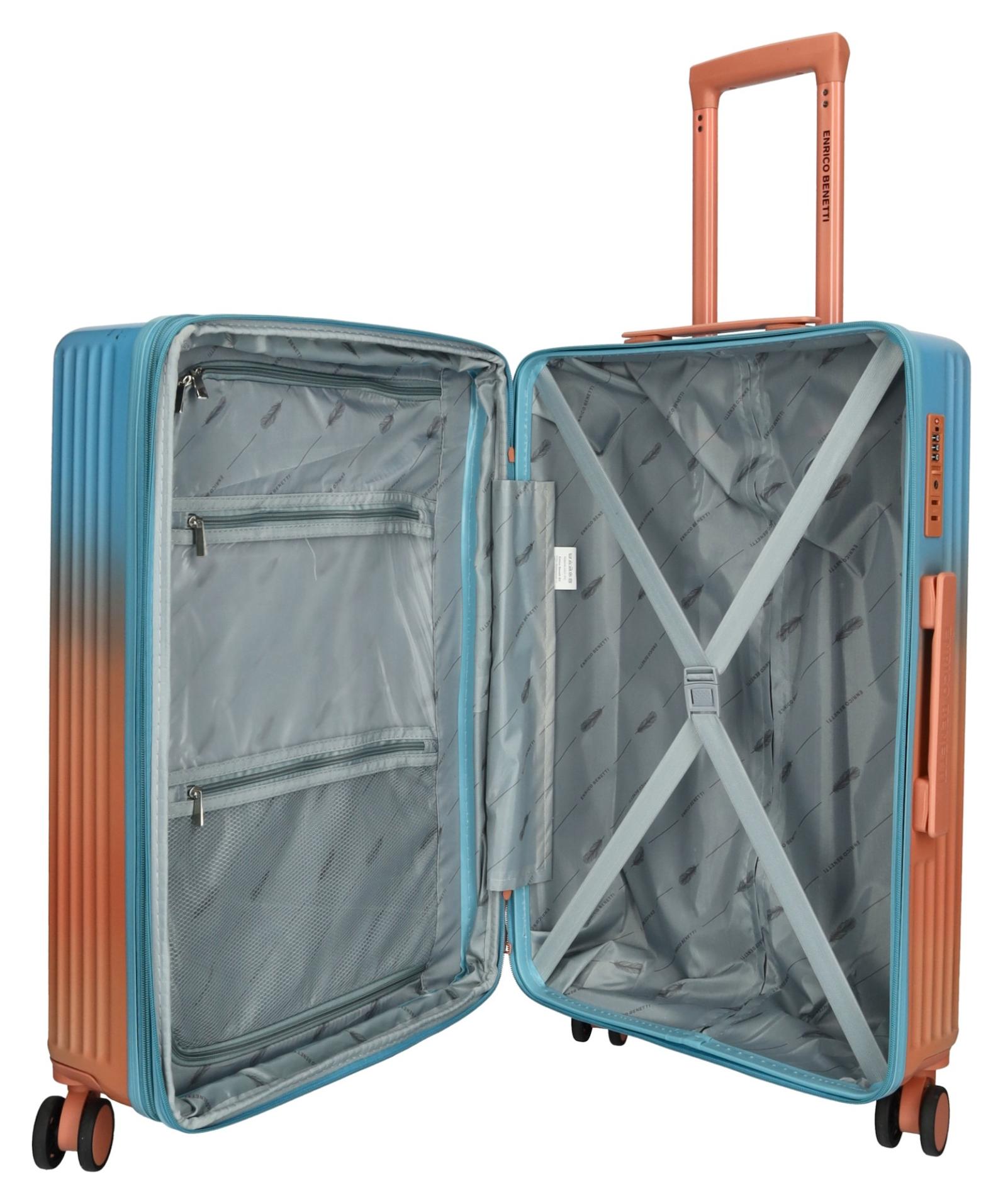 Stredný kufor na kolieskach Enrico Benetti Havana M Salmon – Obrázok 4