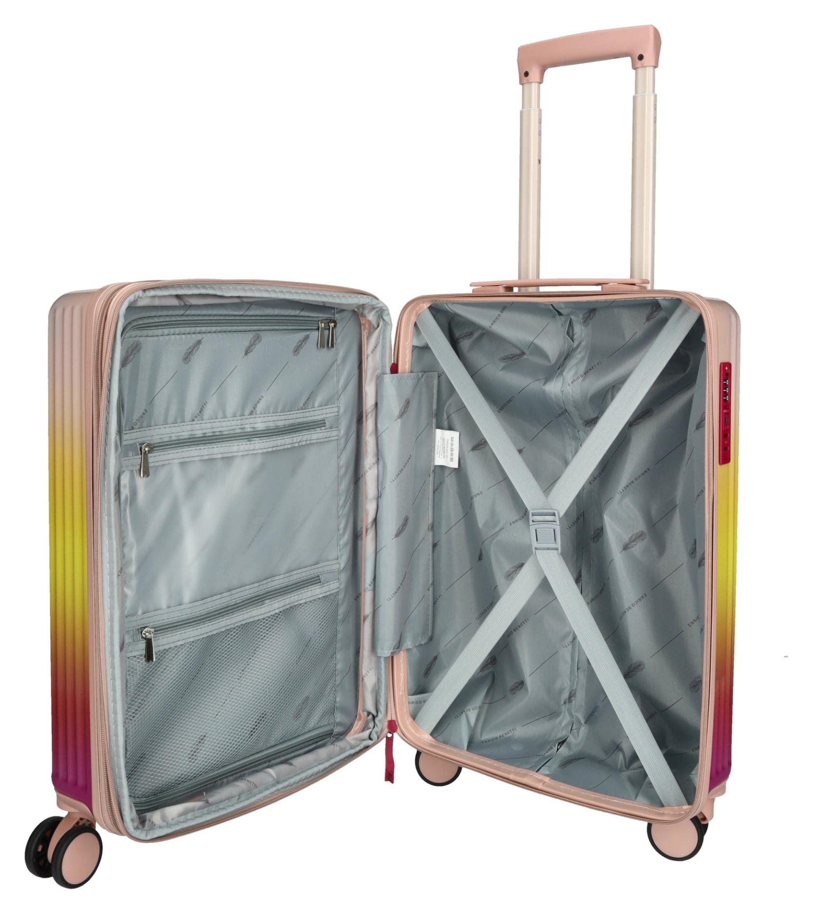 Príručný kufor Enrico Benetti Havana S Fuchsia – Obrázok 4