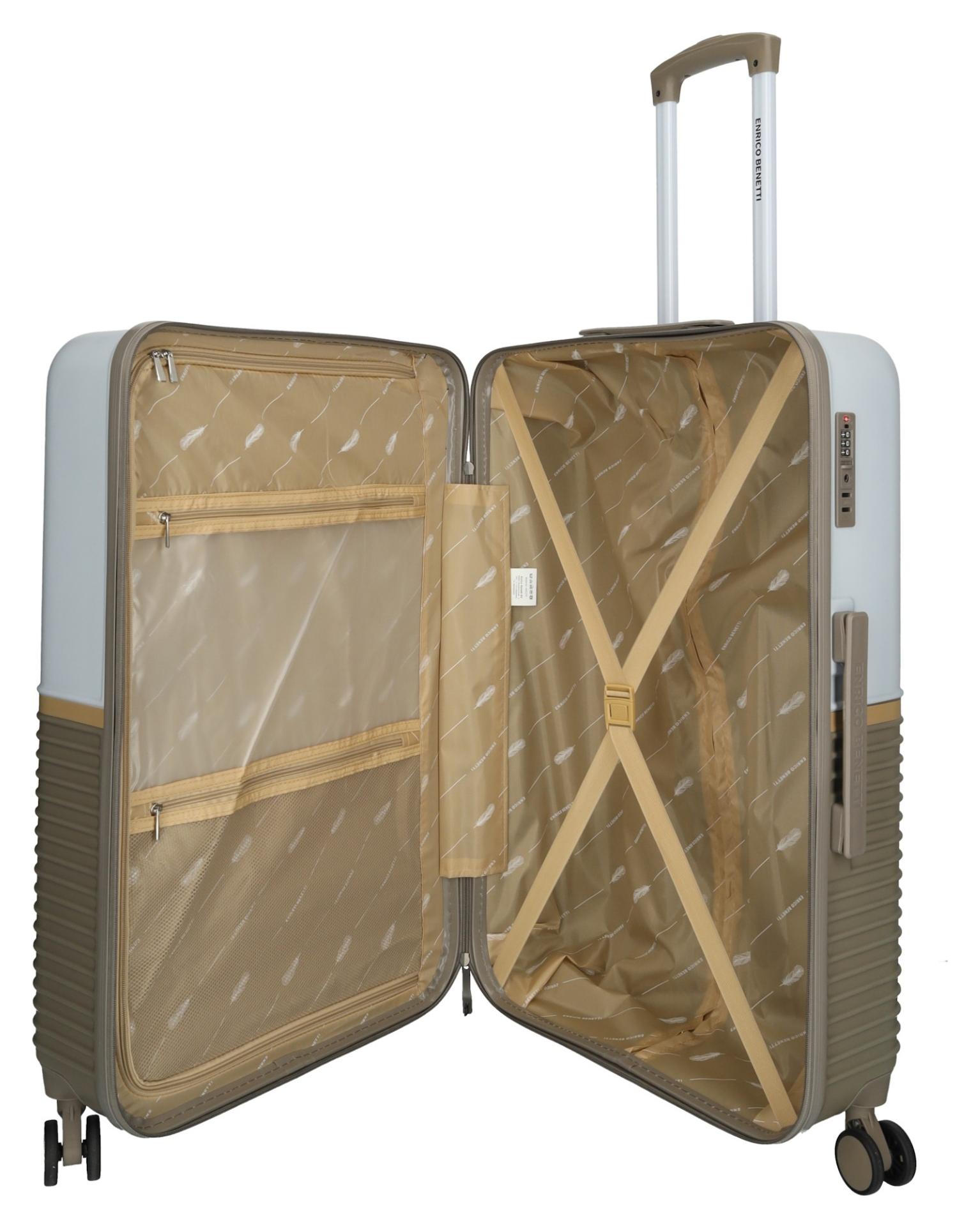 Veľký cestovný kufor Enrico Benetti Princetown L Taupe/Ivory – Obrázok 4