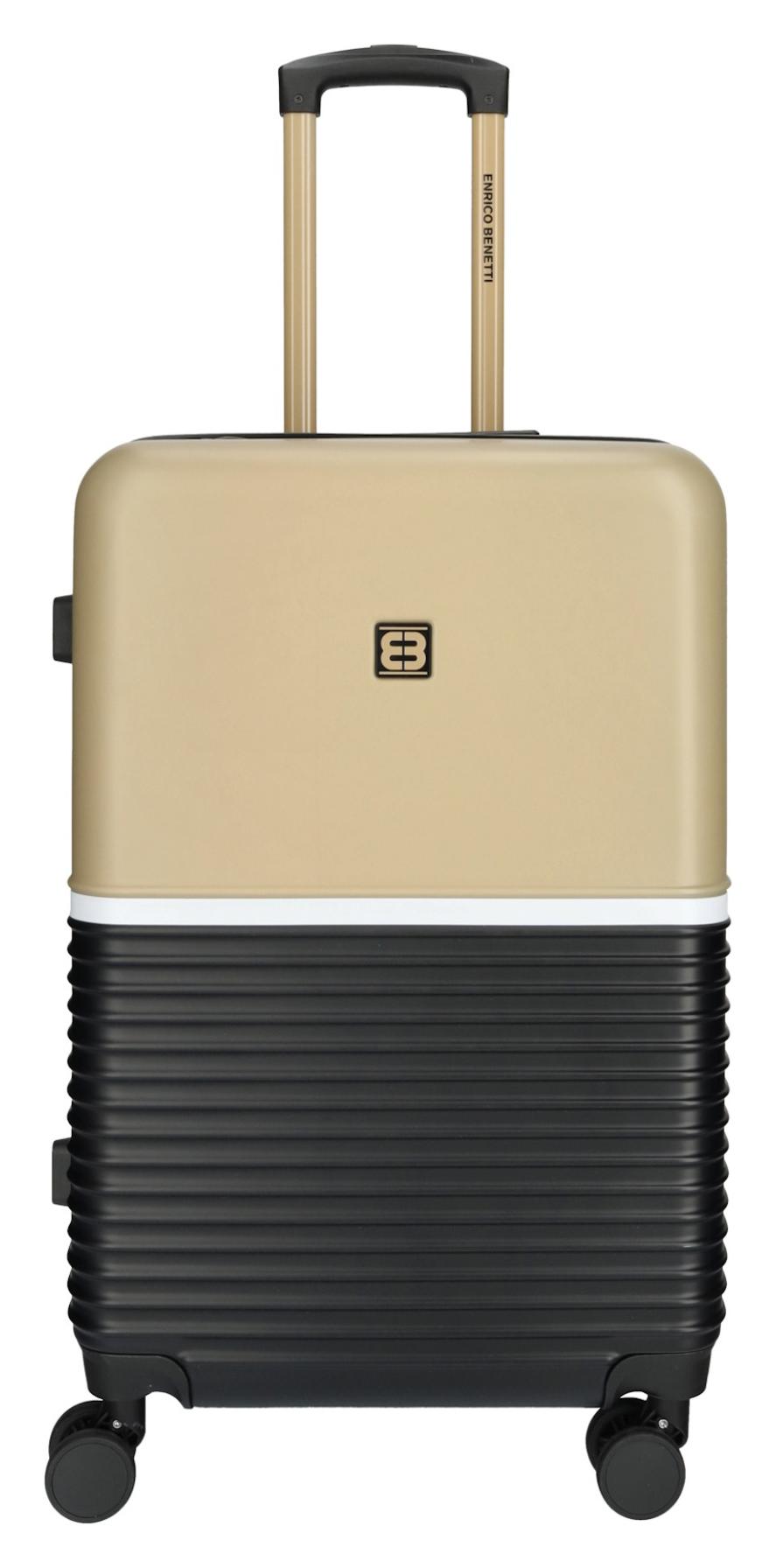 Stredný kufor na kolieskach Enrico Benetti Princetown M Black/Camel