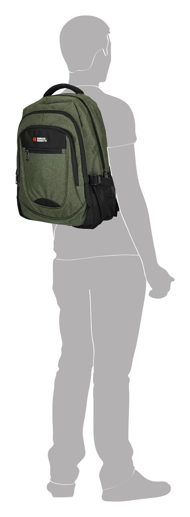 Batoh na notebook Enrico Benetti Hamburg Notebook Backpack 35,5 l Olive – Obrázok 5