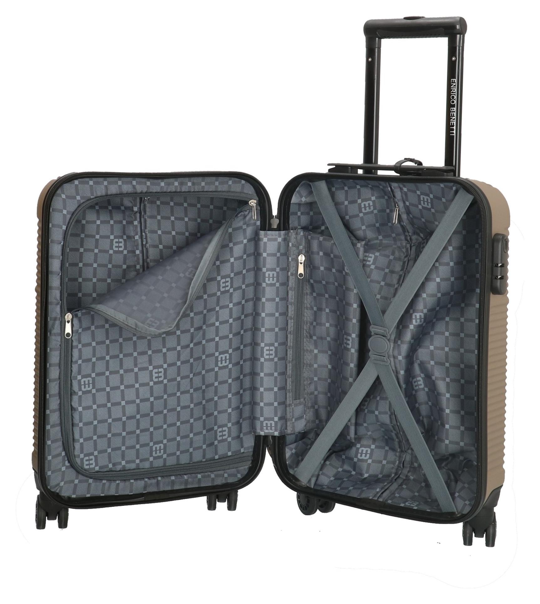 Kufor do lietadla 55x40x20 Enrico Benetti Louisville 39040-50 Champagne – Obrázok 4