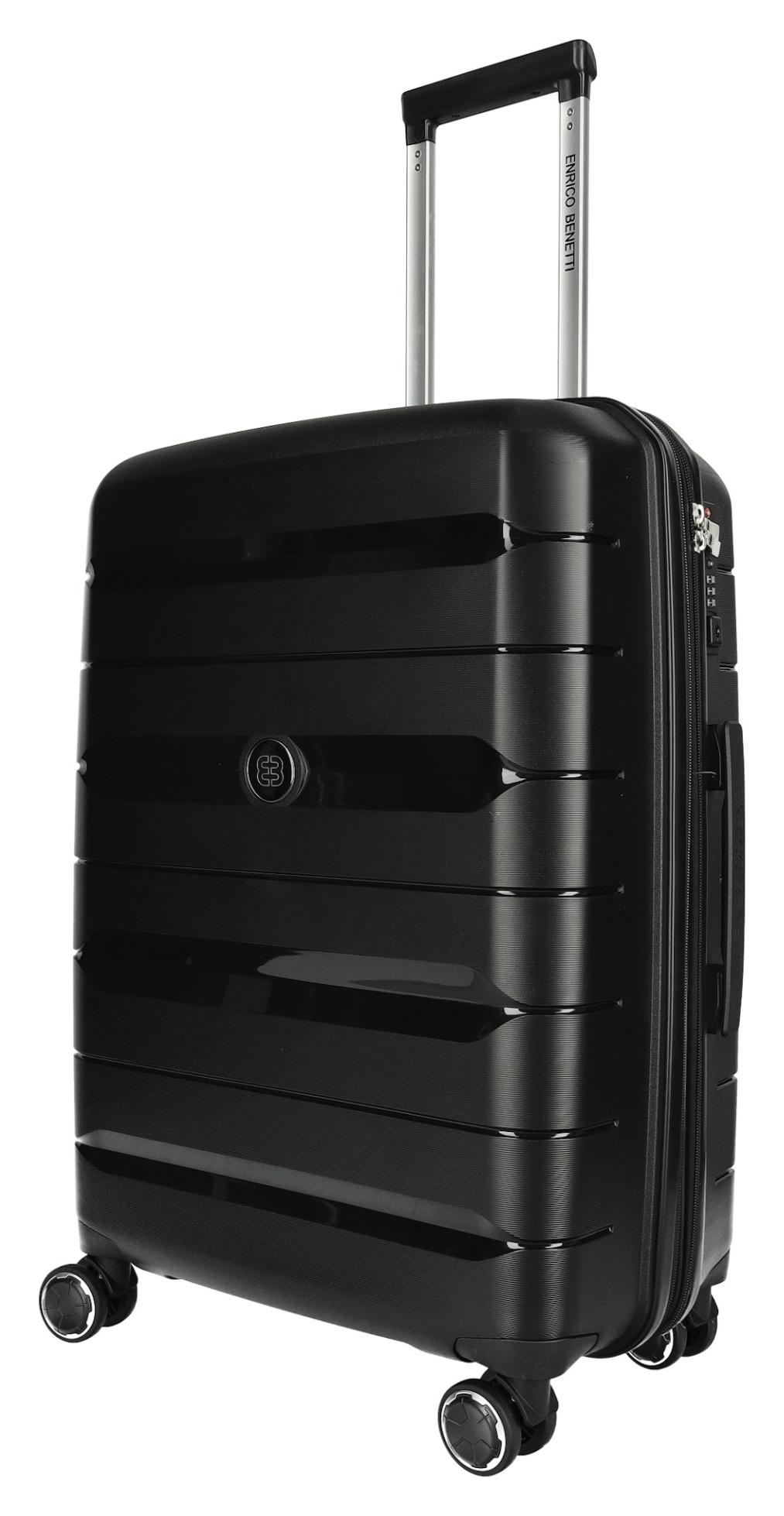 Stredný škrupinový kufor na kolieskach Enrico Benetti Montréal M Black