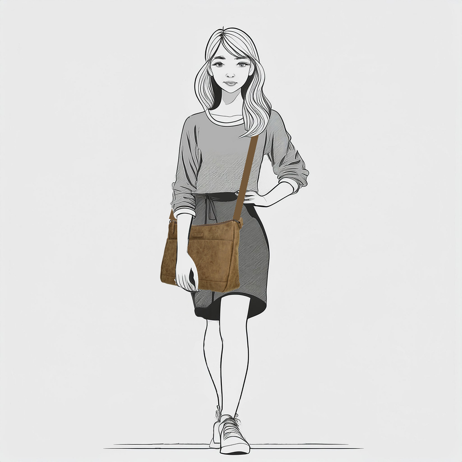 Crossbody taška Enrico Benetti Nouméa 66780 Camel