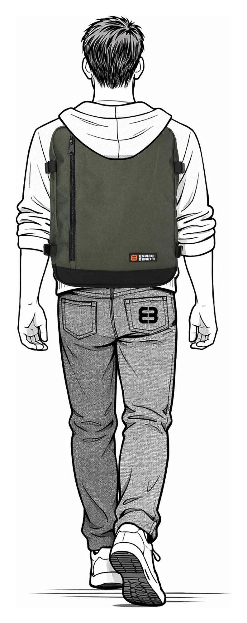 Batoh do lietadla 40x30x20 Enrico Benetti Amsterdam 54687 Olive