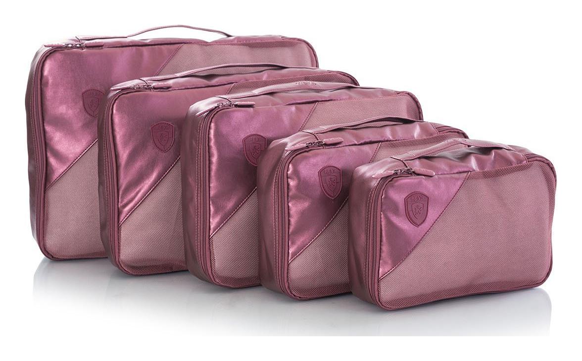 Cestovne organizery Heys Metallic Packing Cube 5pc Burgundy