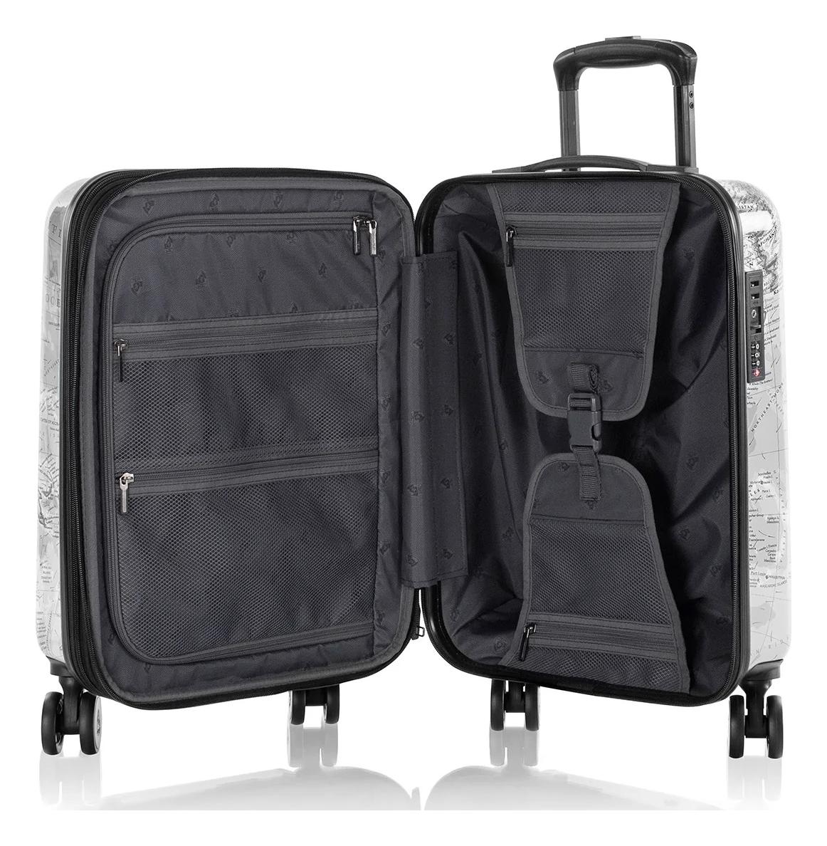Sada cestovných kufrov Heys Journey 3G S,M,L Black/White Map – Obrázok 6