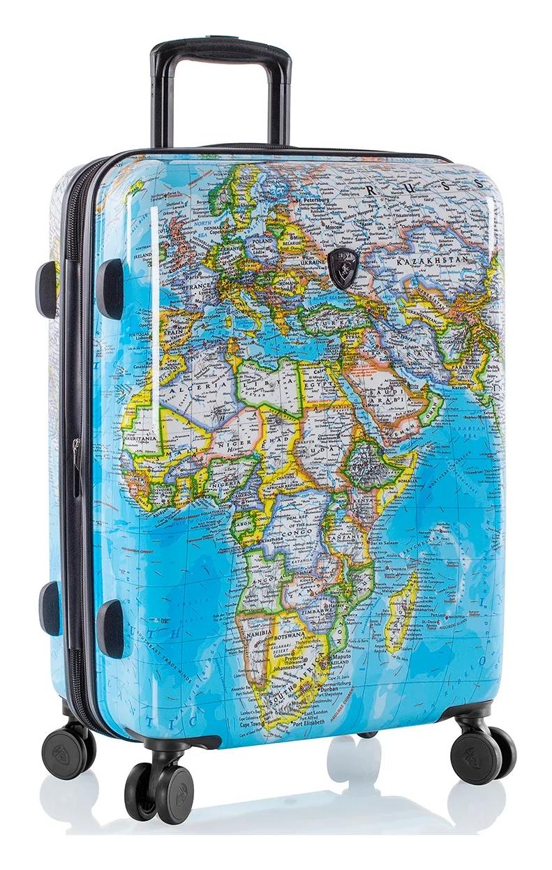 Stredný kufor na kolieskach Heys Journey 3G M Blue Map
