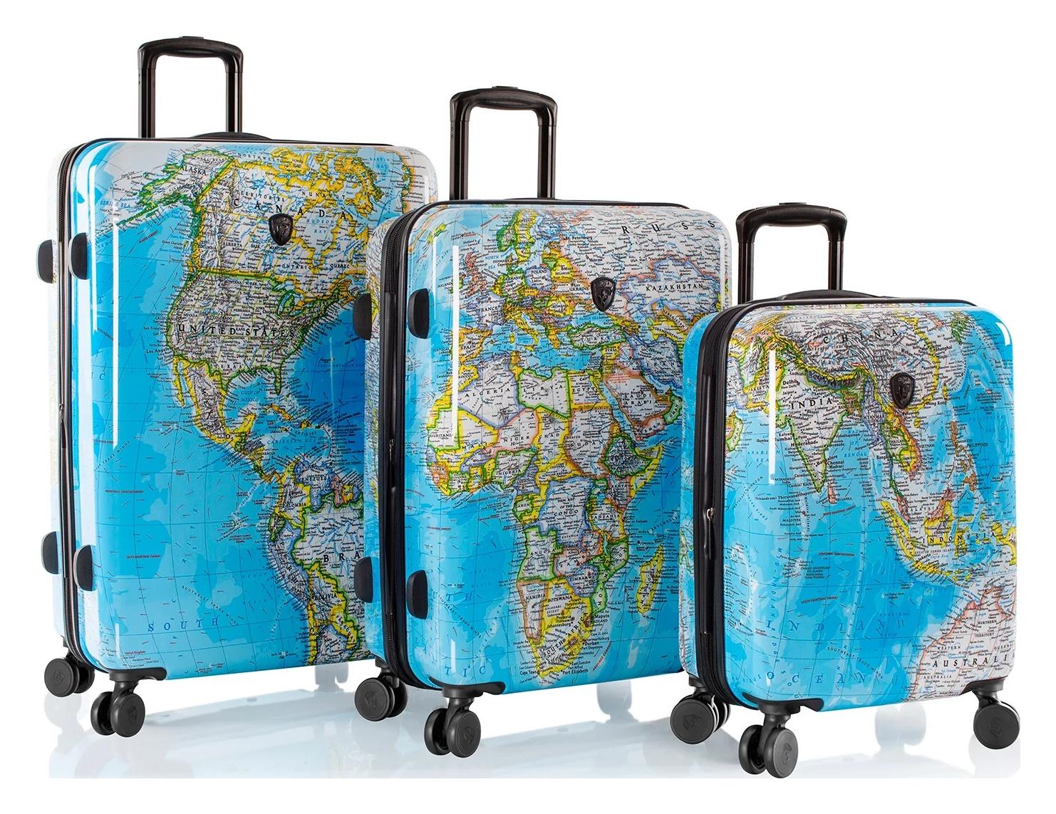 Sada cestovných kufrov Heys Journey 3G S,M,L Blue Map