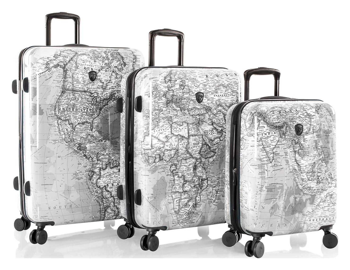 Sada cestovných kufrov Heys Journey 3G S,M,L Black/White Map