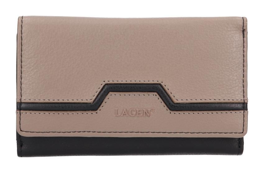 Dámska kožená peňaženka Lagen BLC/5375/422 Black/Taupe