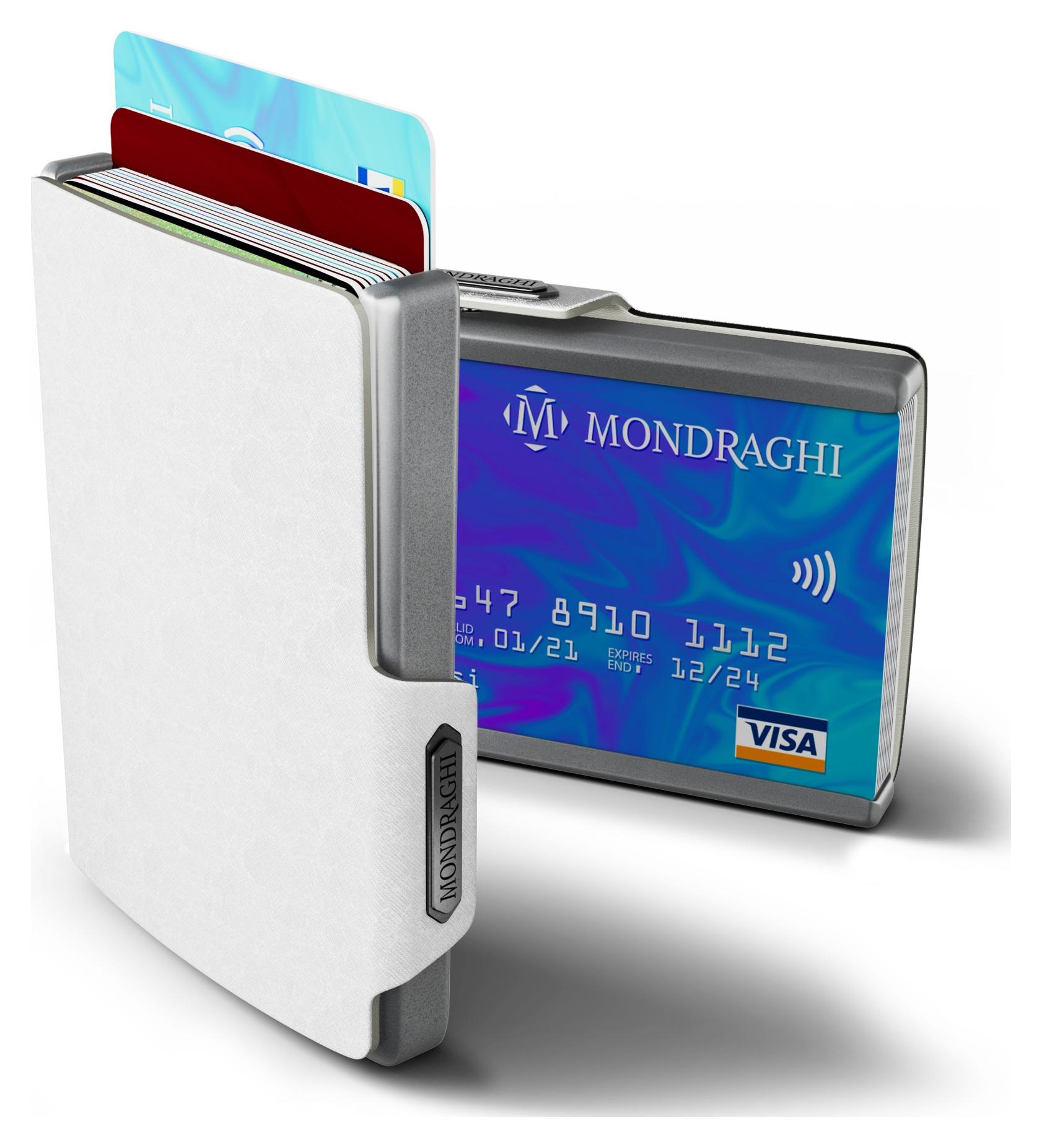 Kožená mini peňaženka Mondraghi Saffiano White – Obrázok 3