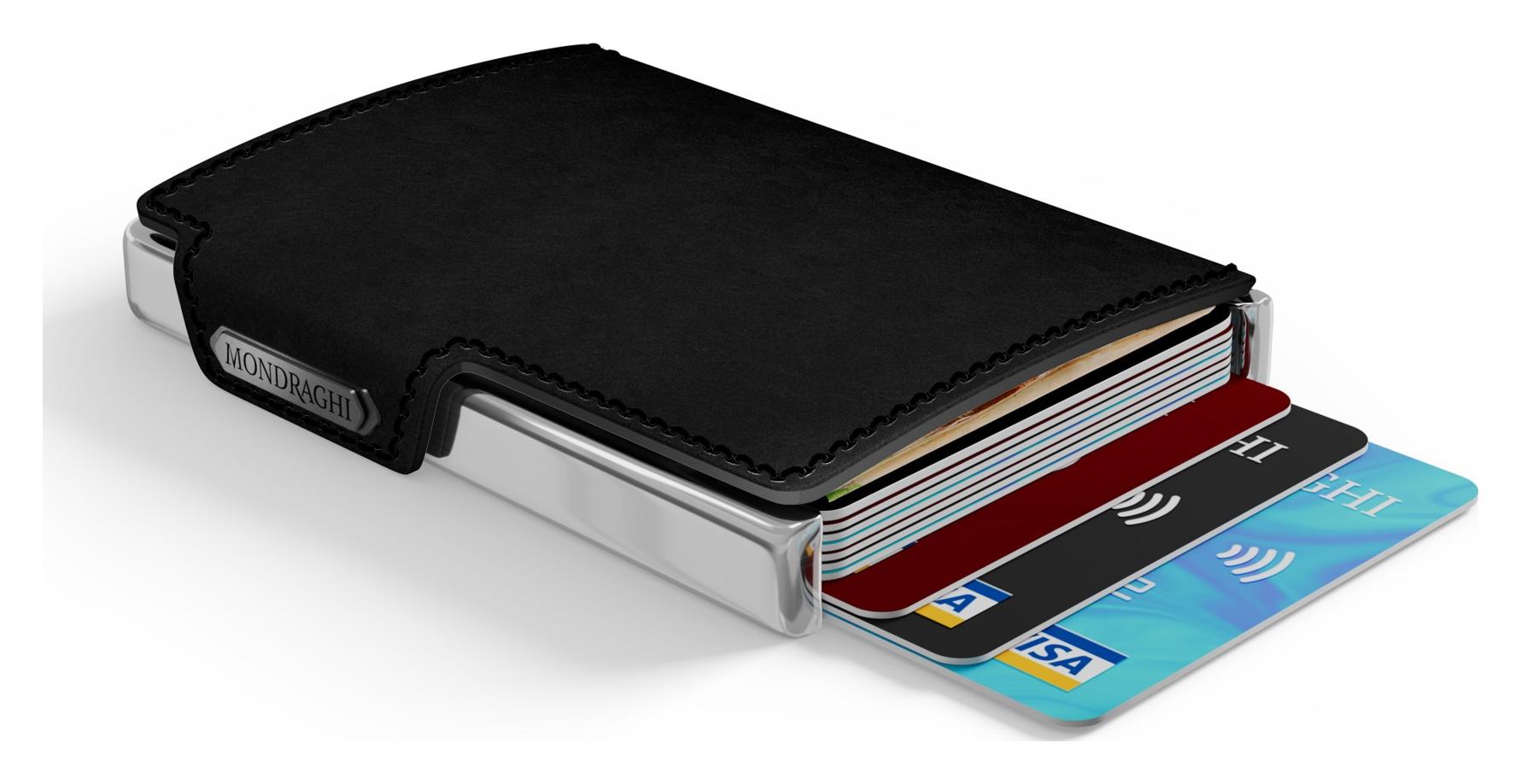 Kožená mini peňaženka Mondraghi Elegance Black – Obrázok 4