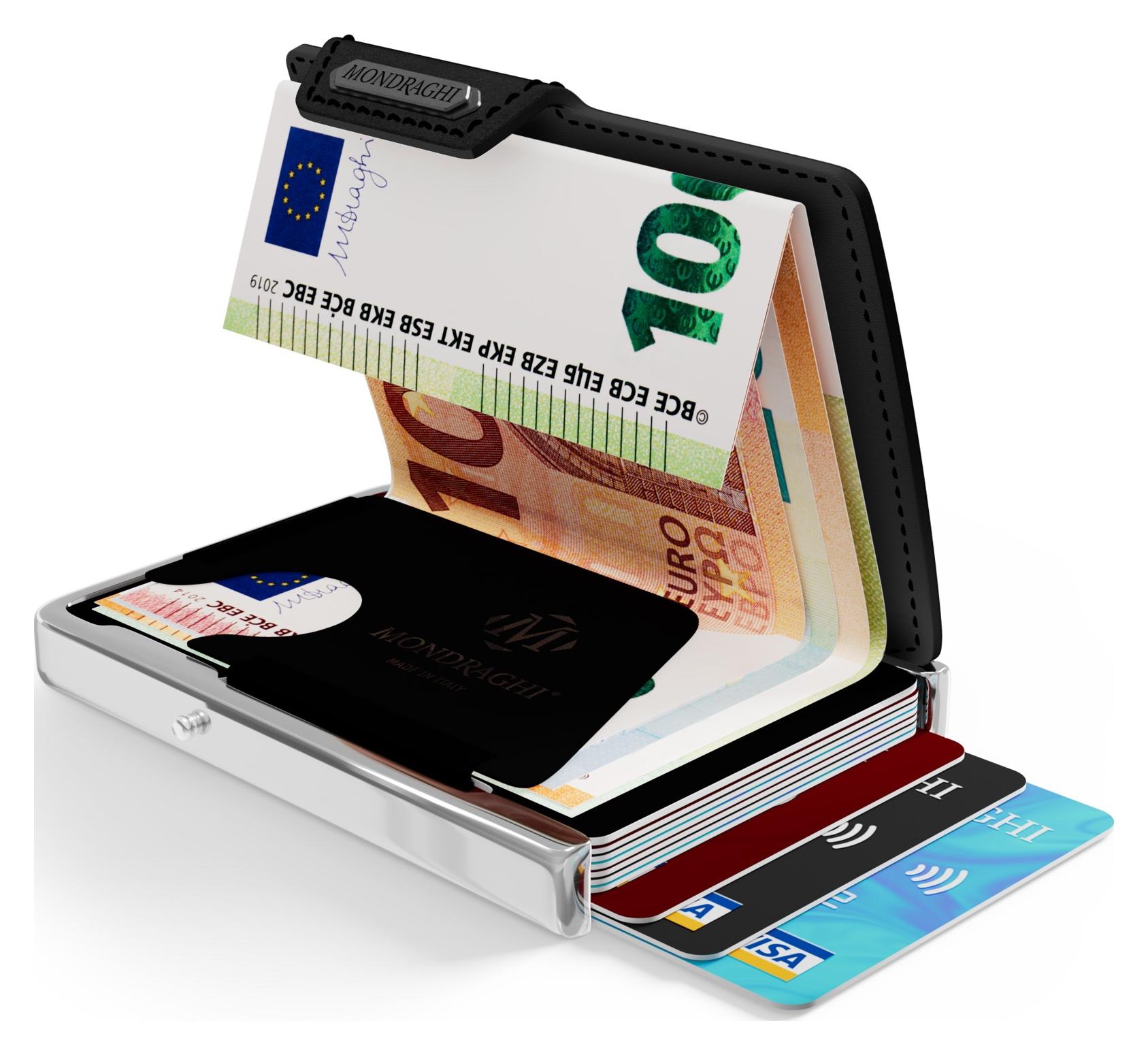 Kožená mini peňaženka Mondraghi Elegance Black – Obrázok 5