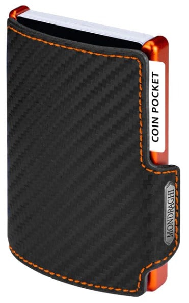 Pánska kožená peňaženka Mondraghi Racing Carbon Orange
