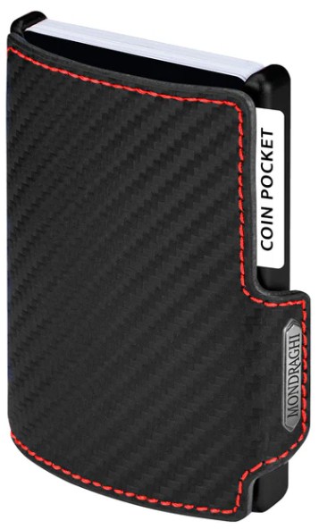 Pánska kožená peňaženka Mondraghi Racing Carbon Red