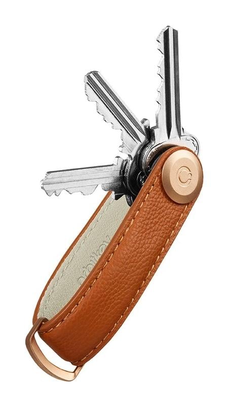 Kľúčenka Orbitkey Pebbled Leather Key Organiser Amber