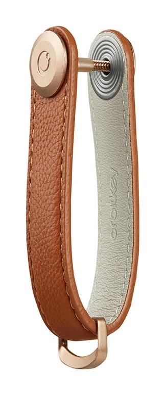 Kľúčenka Orbitkey Pebbled Leather Key Organiser Amber – Obrázok 3