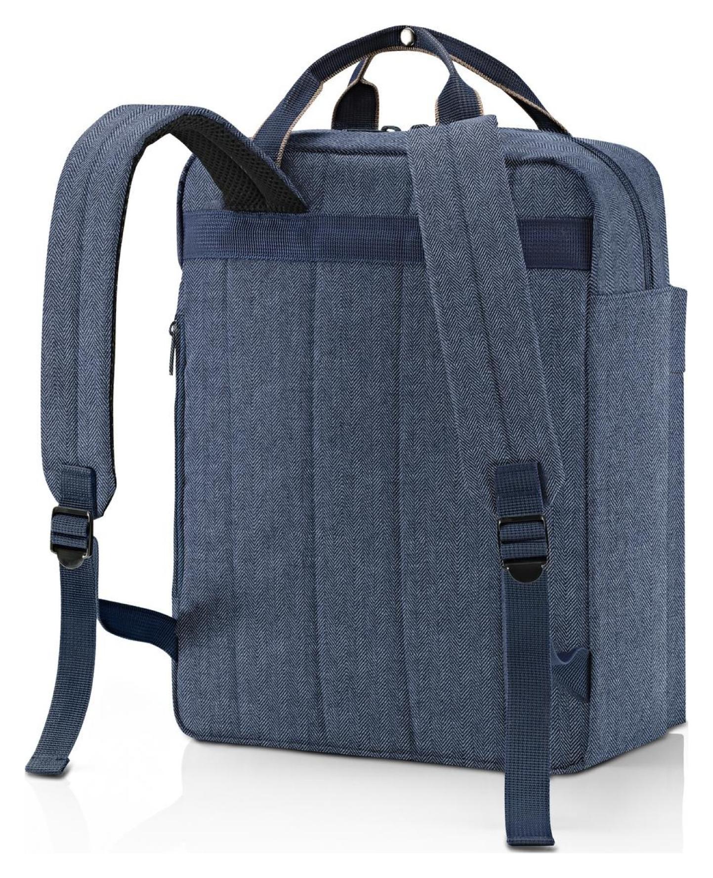 Batoh na notebook Reisenthel Allday Backpack M Herringbone Dark Blue – Obrázok 3