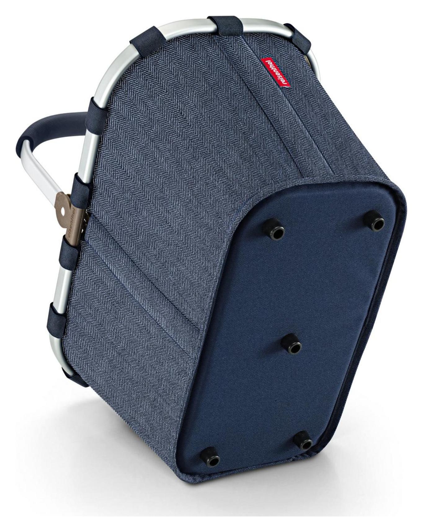 Skladací nákupný košík Reisenthel Carrybag Herringbone Dark Blue – Obrázok 3