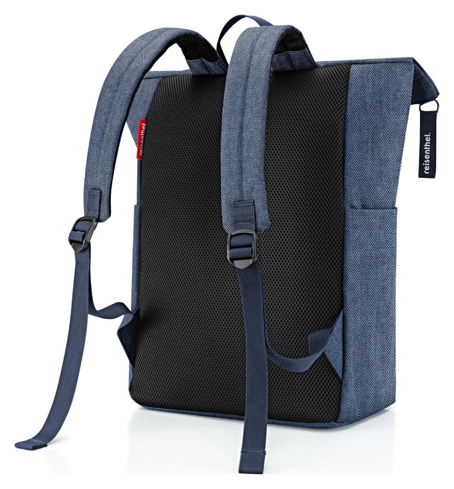 Dámsky rolovací batoh Reisenthel Rolltop Backpack Herringbone Dark Blue – Obrázok 3