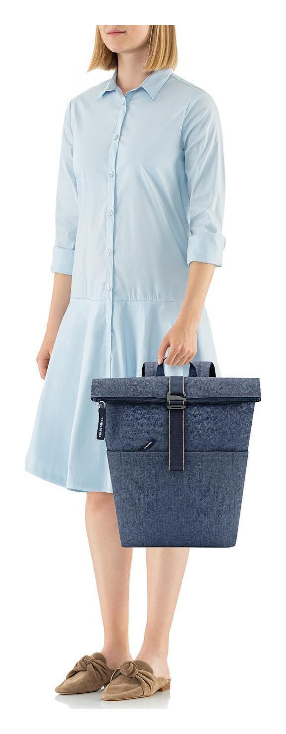 Dámsky rolovací batoh Reisenthel Rolltop Backpack Herringbone Dark Blue – Obrázok 5