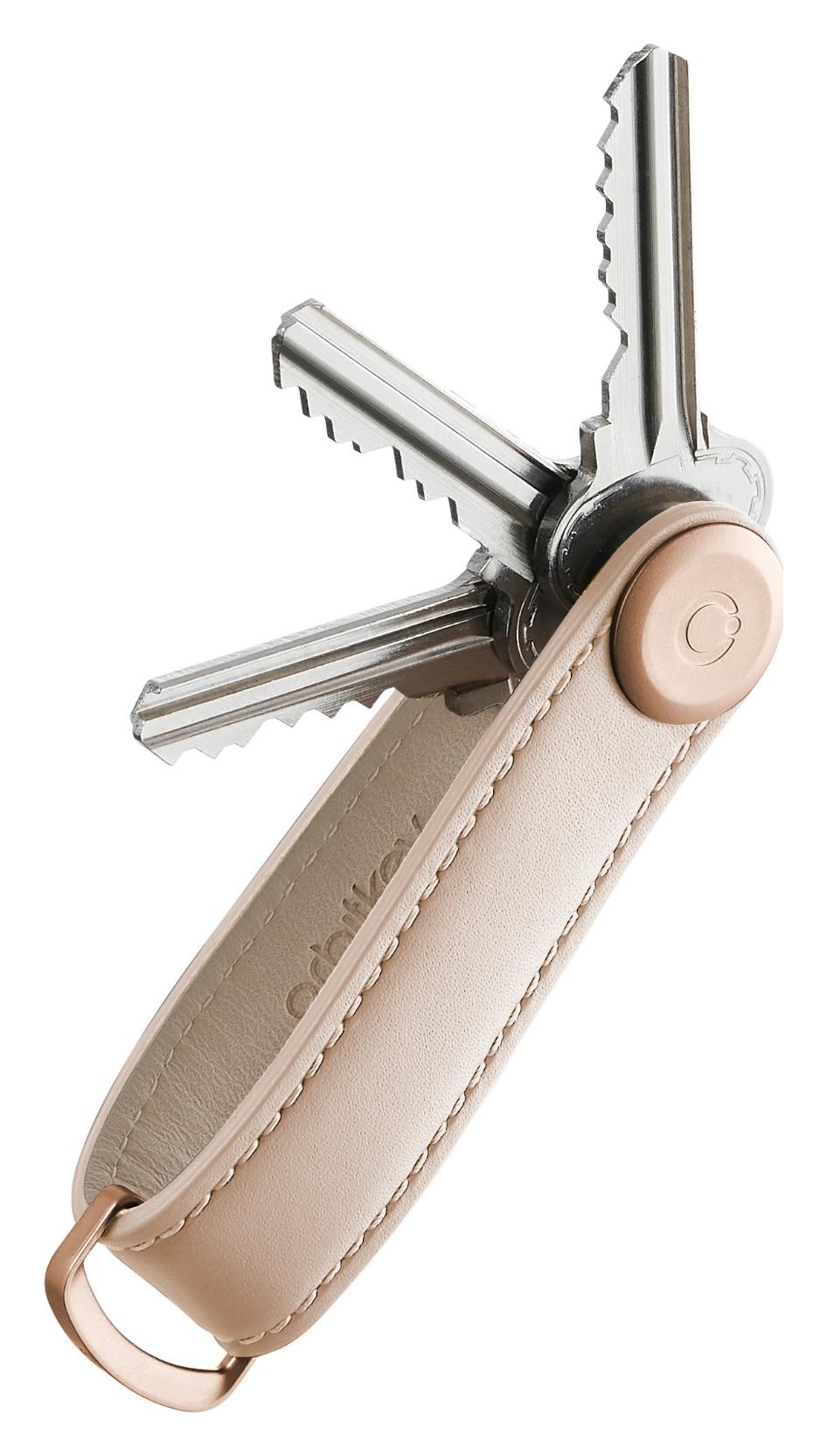 Kľúčenka Orbitkey Leather Blush with Blush Stitching