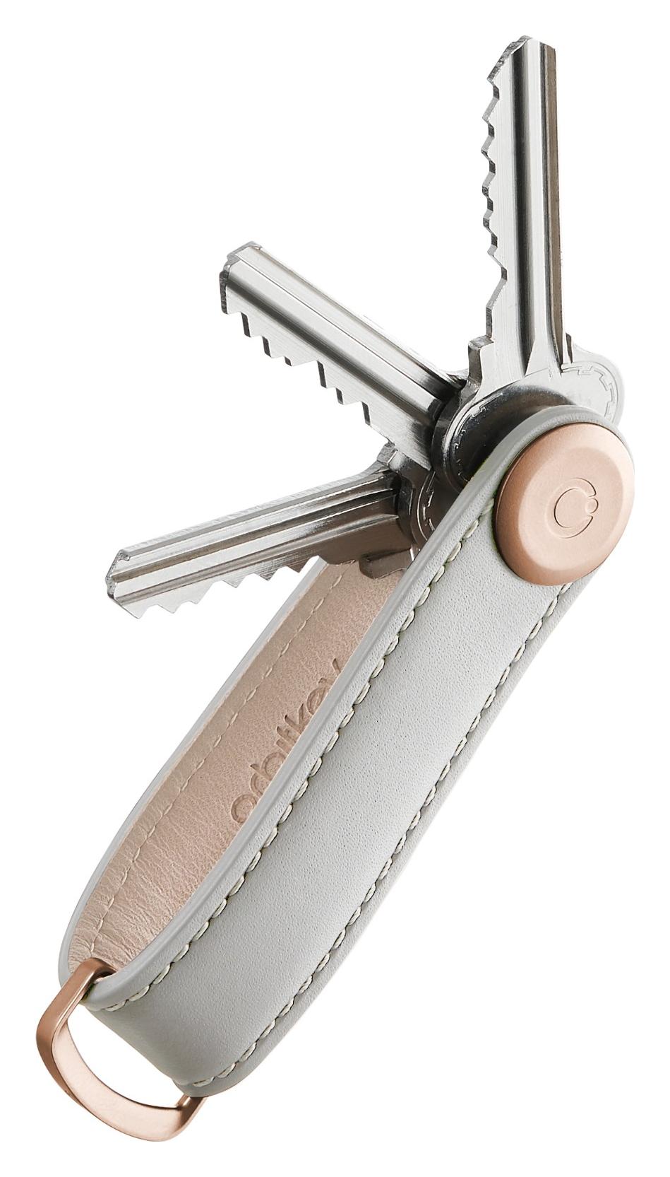 Kľúčenka Orbitkey Leather Stone with Grey Stitching