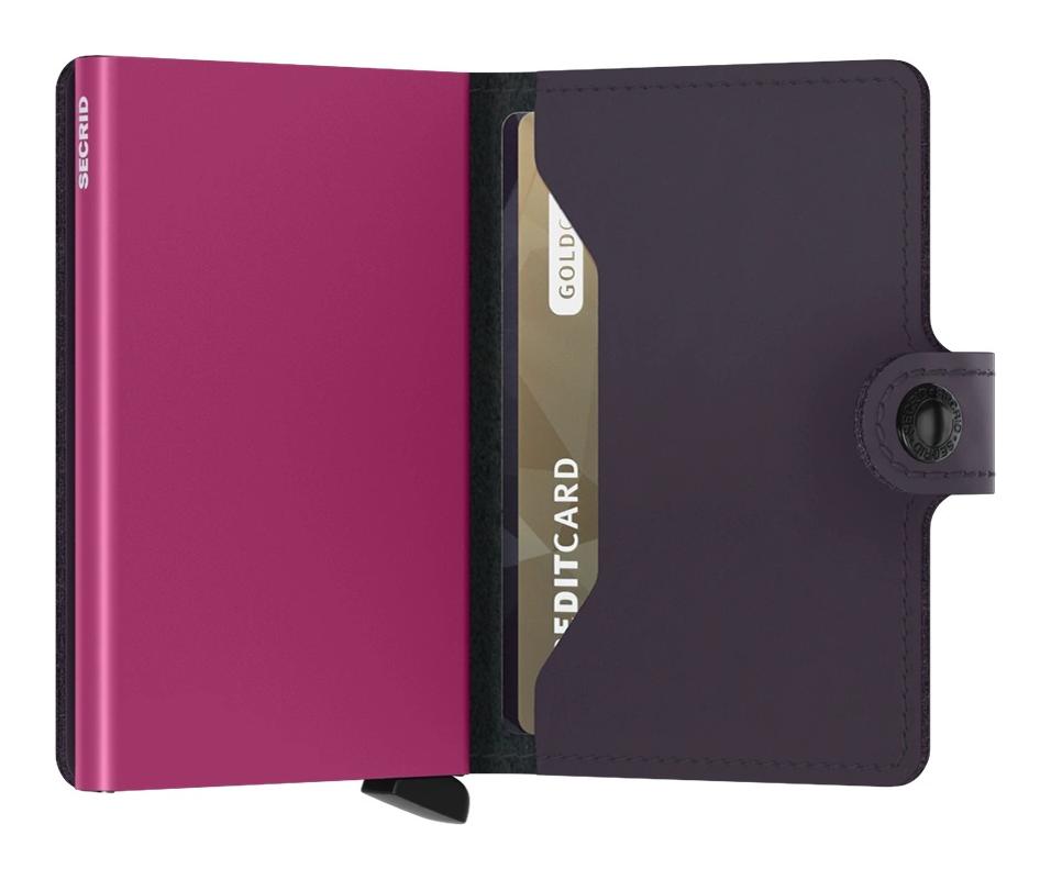 Kožená mini peňaženka Secrid Miniwallet Matte Dark Purple-Fuchsia – Obrázok 3