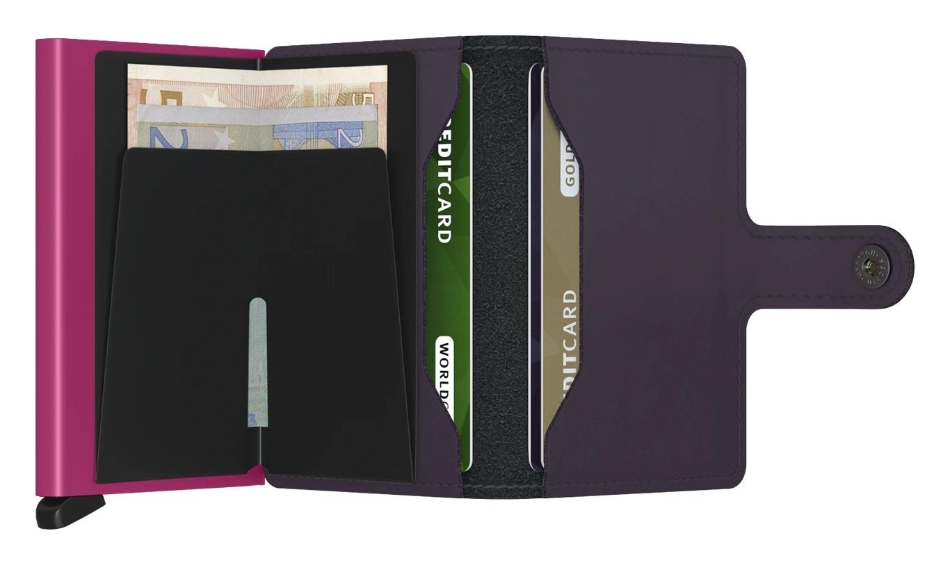 Kožená mini peňaženka Secrid Miniwallet Matte Dark Purple-Fuchsia – Obrázok 4