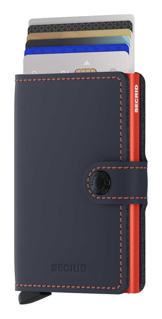 Pánska mini peňaženka Secrid Miniwallet Matte Nightblue & Orange