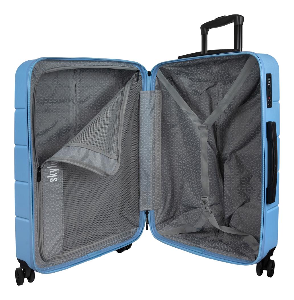 Stredný škrupinový kufor Skyline Goomera 4w M Blue – Obrázok 5