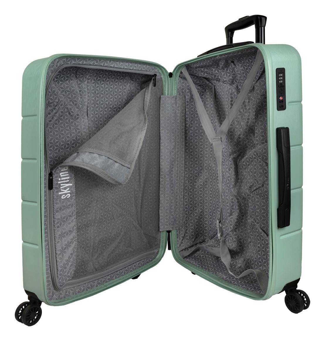 Stredný škrupinový kufor Skyline Goomera 4w M Green – Obrázok 5