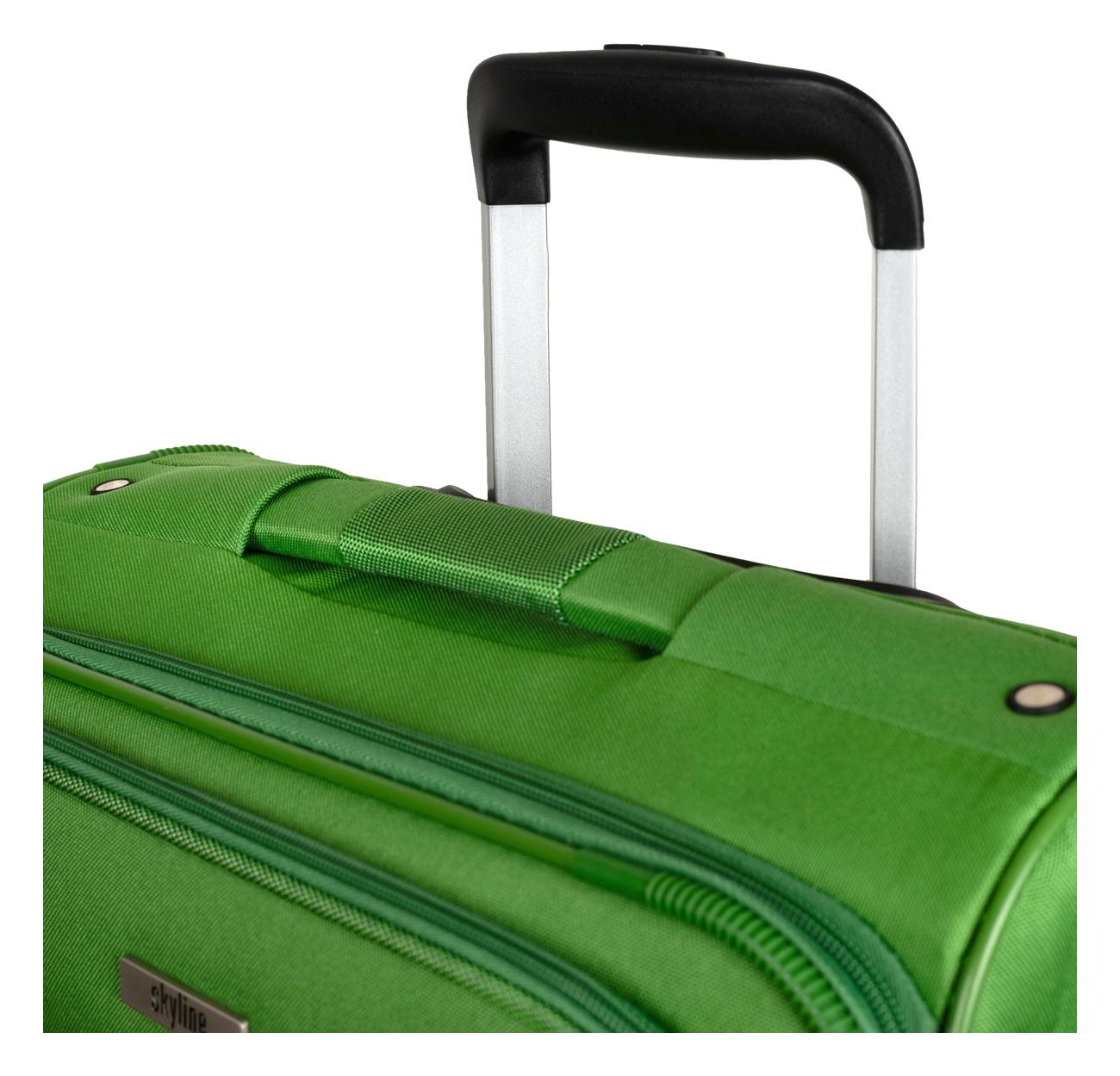 Veľký textilný kufor na kolieskach Skyline Orlando 4w L Green – Obrázok 6