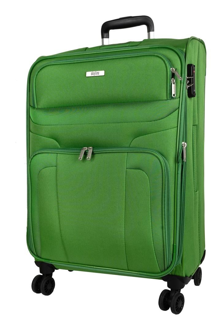 Stredný textilný kufor na kolieskach Skyline Orlando 4w M Green