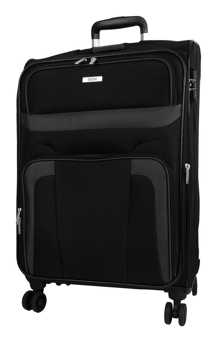 Stredný textilný kufor na kolieskach Skyline Orlando 4w M Black