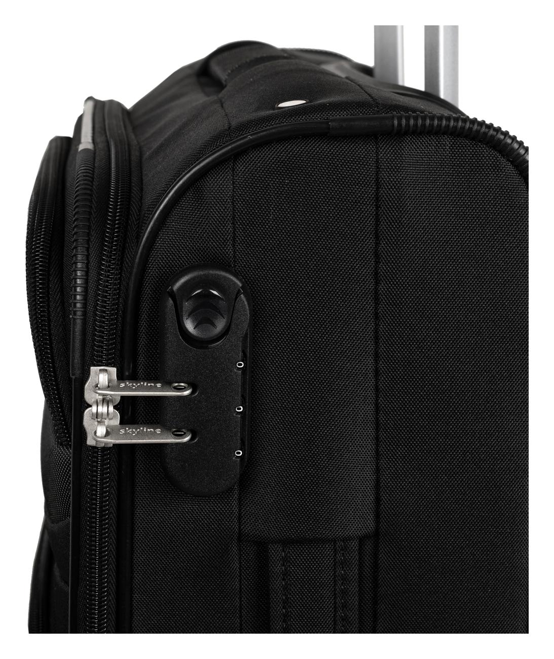 Malý textilný kufor Skyline Orlando 4w S Black – Obrázok 6