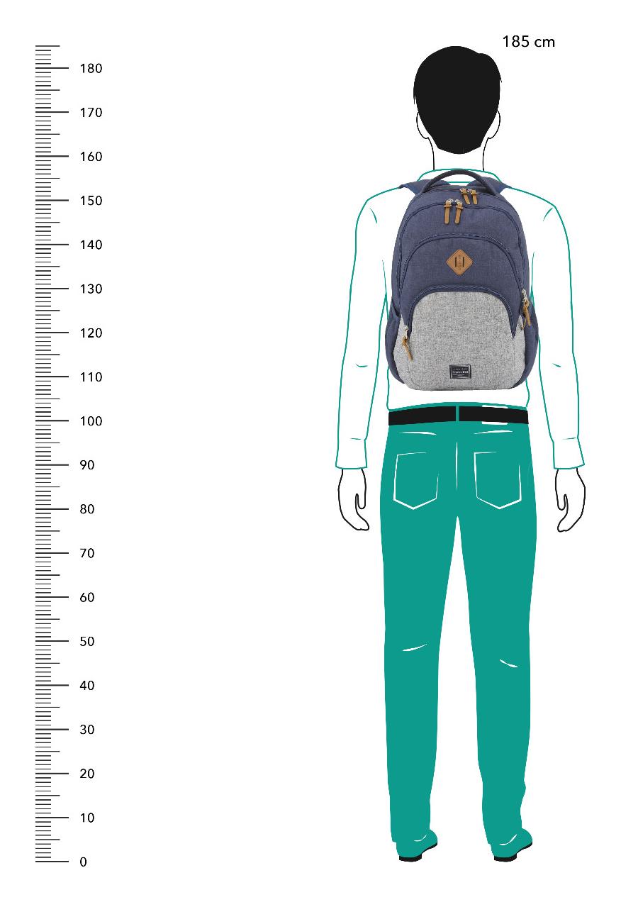 Batoh na notebook Travelite Basics Backpack Melange Navy/grey – Obrázok 5