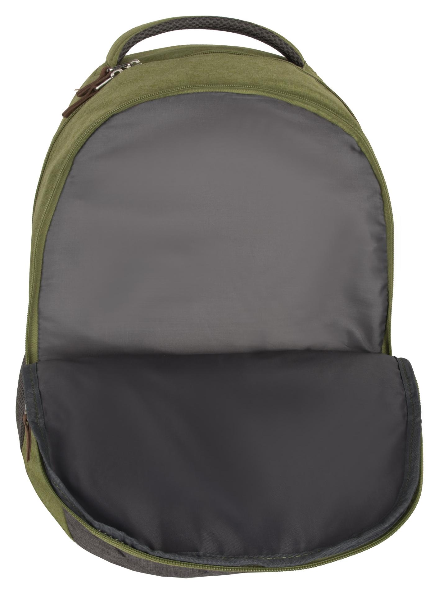 Batoh na notebook Travelite Basics Backpack Melange Green/grey – Obrázok 3