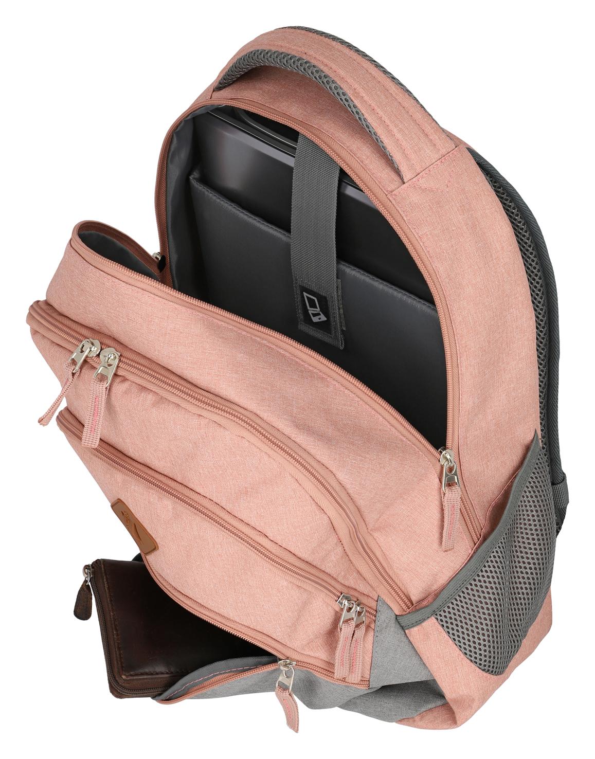 Batoh na notebook Travelite Basics Backpack Melange Rose/grey – Obrázok 3