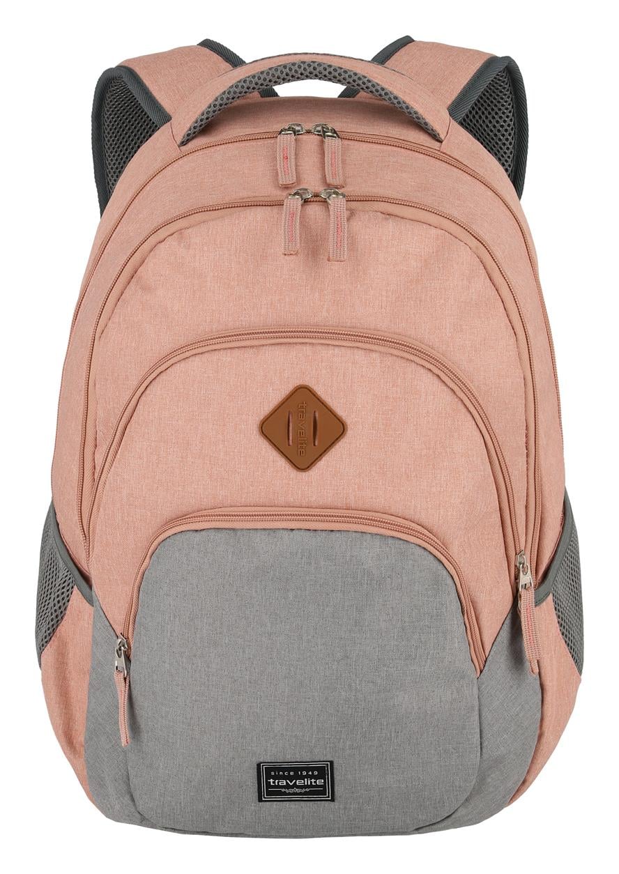 Batoh na notebook Travelite Basics Backpack Melange Rose/grey