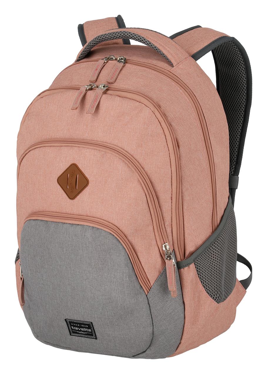 Batoh na notebook Travelite Basics Backpack Melange Rose/grey – Obrázok 5