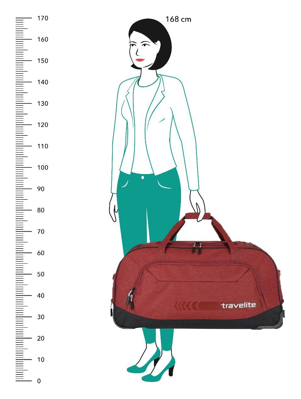 Cestovná taška na kolieskach Travelite Kick Off Wheeled Duffle XL Red