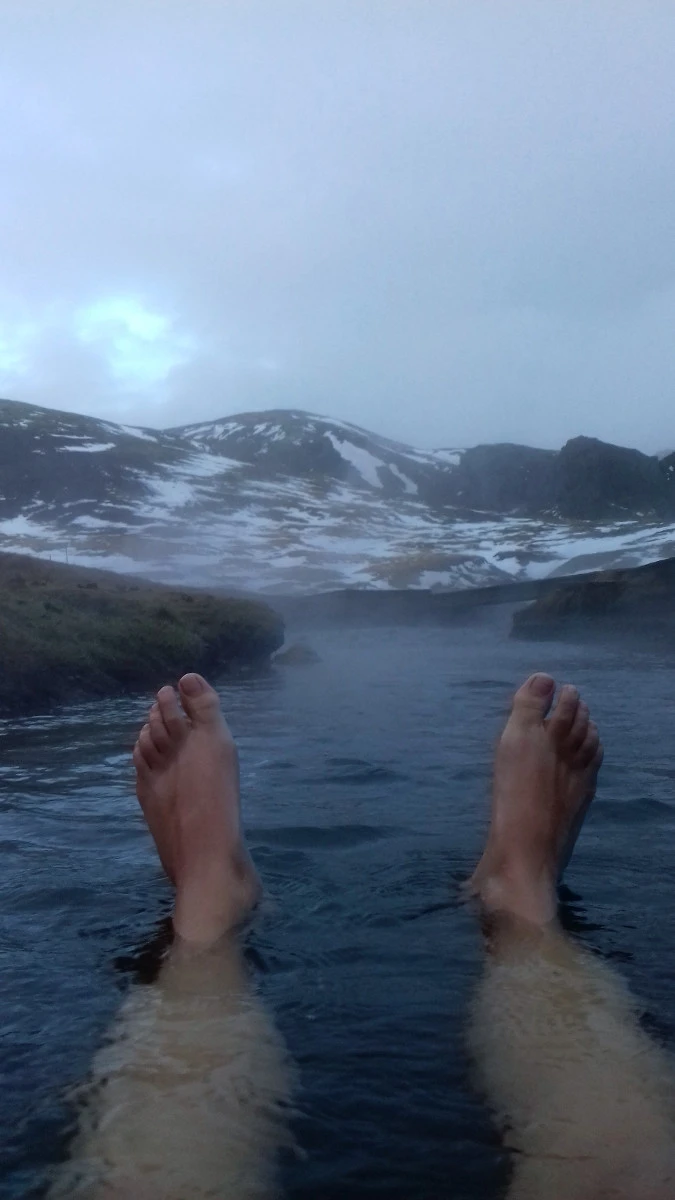 Termálny kúpeľ na Islande