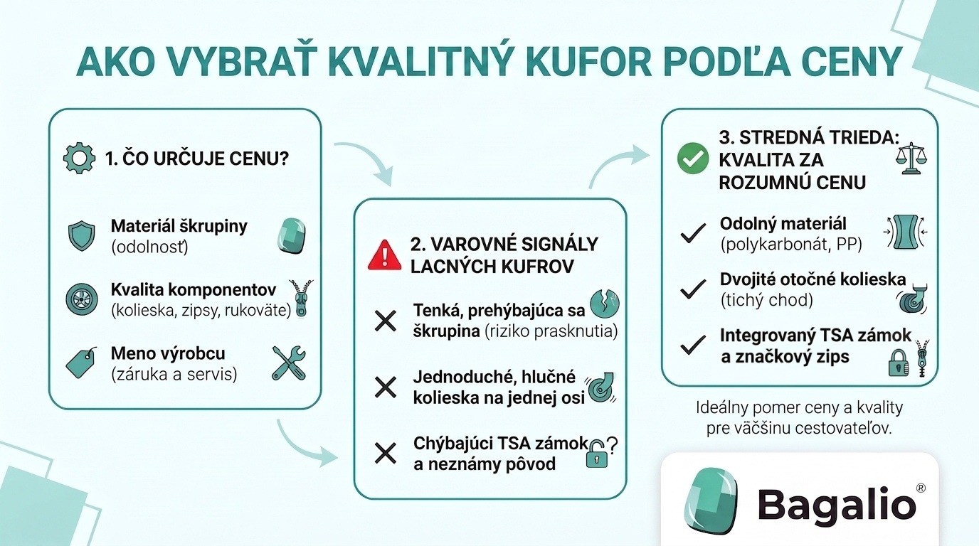 Infografika: Ako vybrať kufor podľa ceny