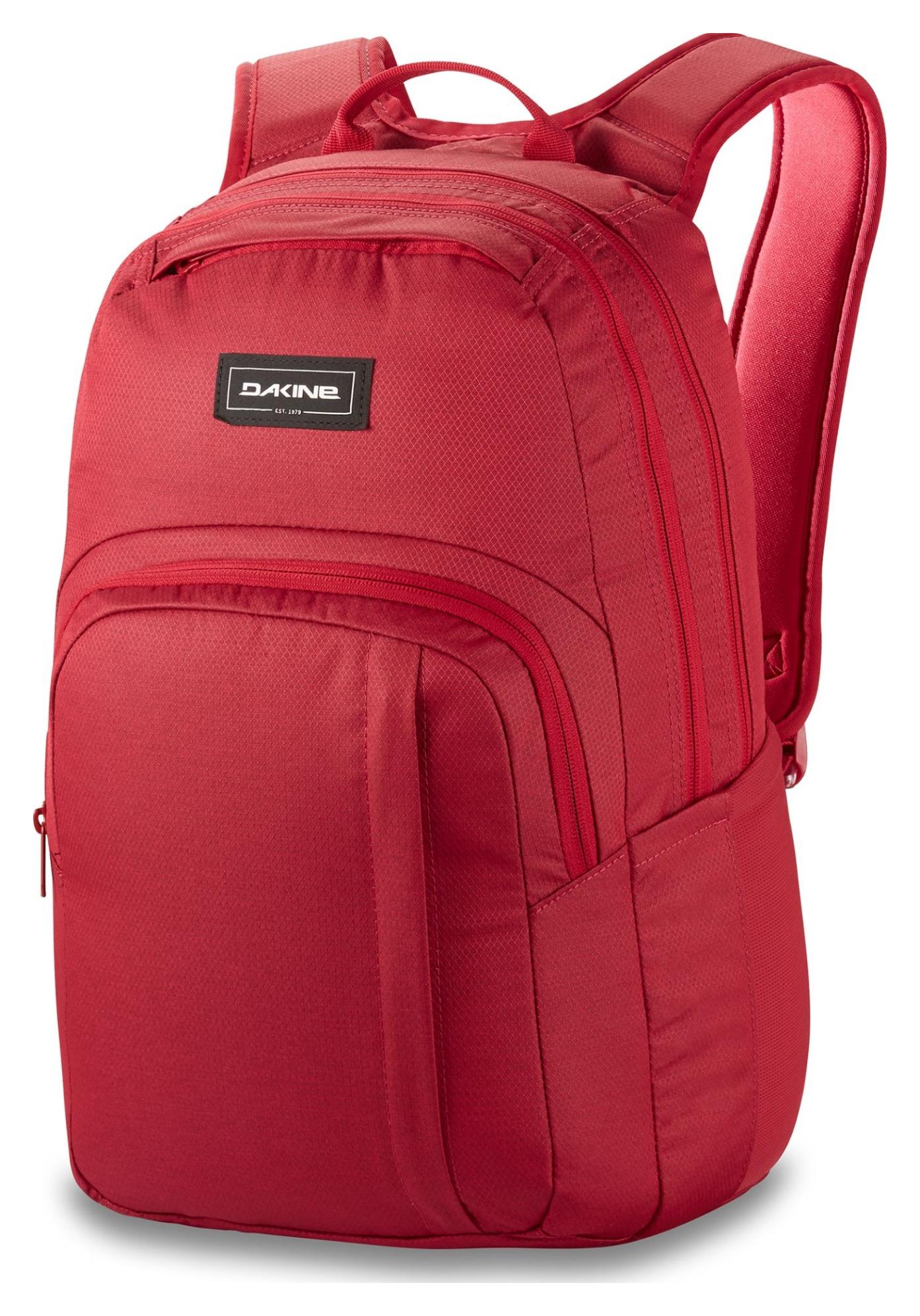 Dakine Campus M 25L Electric Magenta.

čalúnený oddiel na 15'' notebook
chladiace vrecko na prednej strane batohu
predné vrecko s organizérom
vrecko s fleecovou podšívkou na slnečné okuliare
malé vrecko na prednom paneli s rýchlym prístupom
bočné vrecká na fľašu či dáždnik
nastaviteľný hrudný popruh
ergonomicky tvarovaný chrbtový panel a ramenné popruhy
spevnené dno